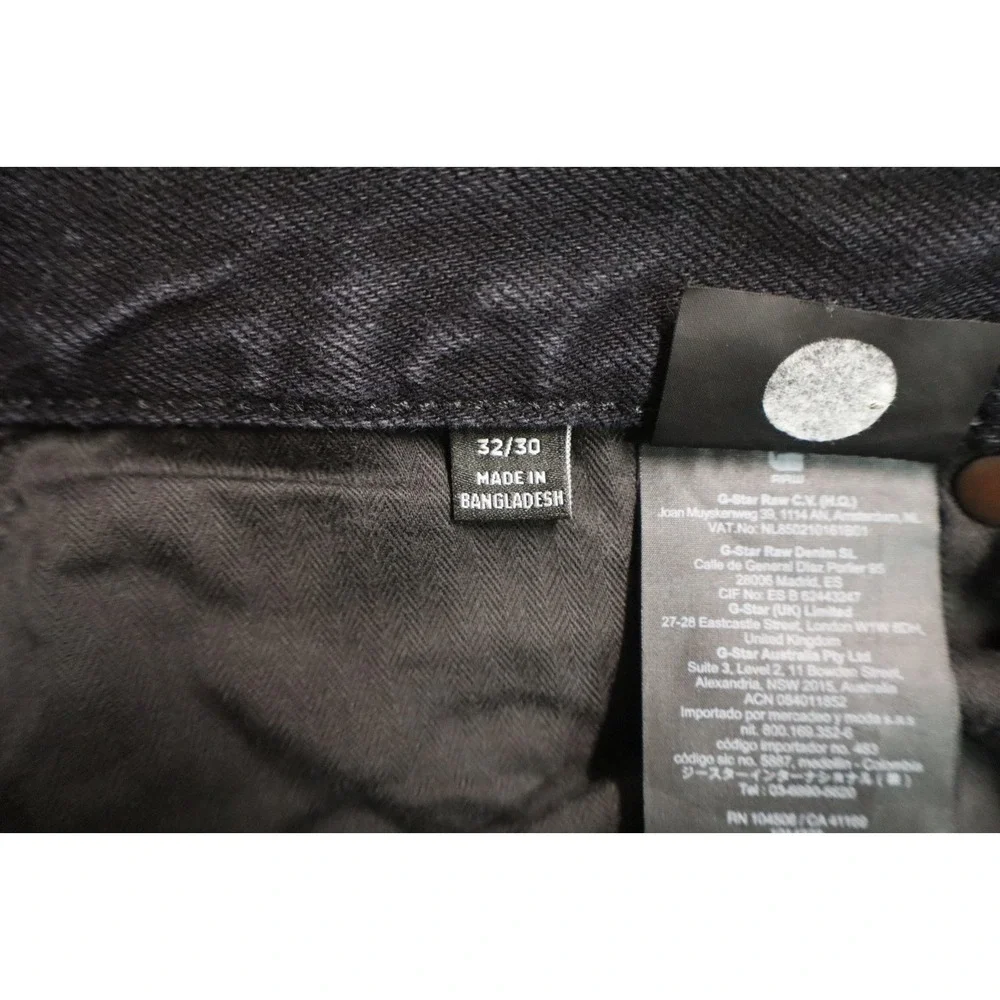 Mens G Star Denim Jeans Size 32X30 Triple A Italian Premium Black‎ Straight leg